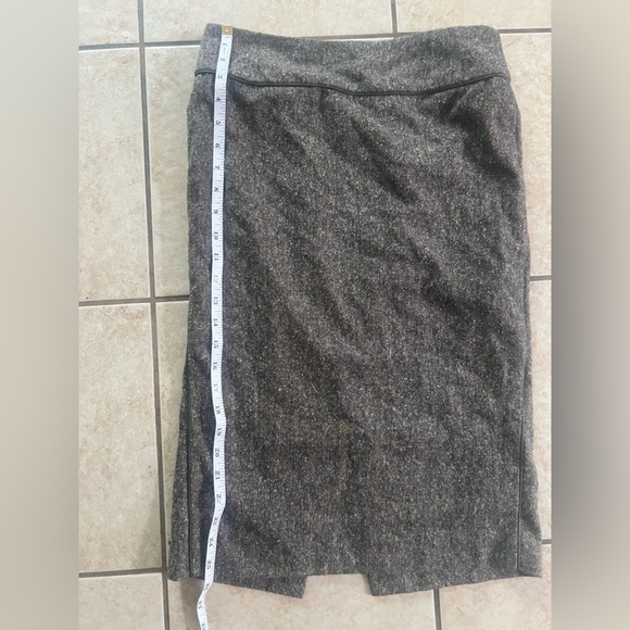 Zara Vintage Wool Grey Rustic Tweed High-Waisted Pencil Skirt Office Exec sz 4 - Picture 6 of 6